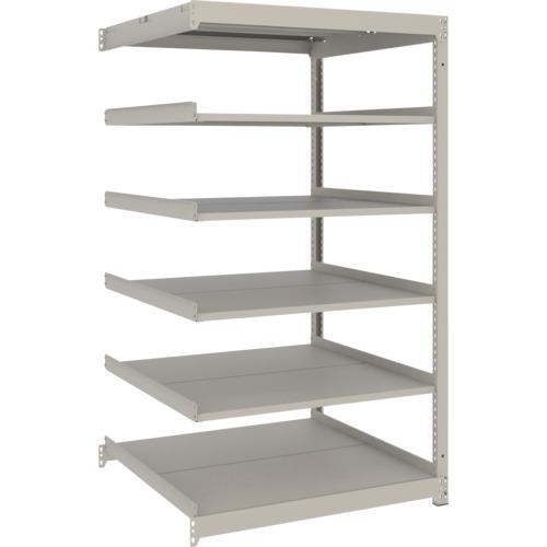 ■TRUSCO スチールラック 薄板ラック(棚板分割タイプ、耐荷重100Kg)900×875×H1500 6段連結 ネオグレー〔品番:UL5396B〕【6625001:0】[店頭受取不可]