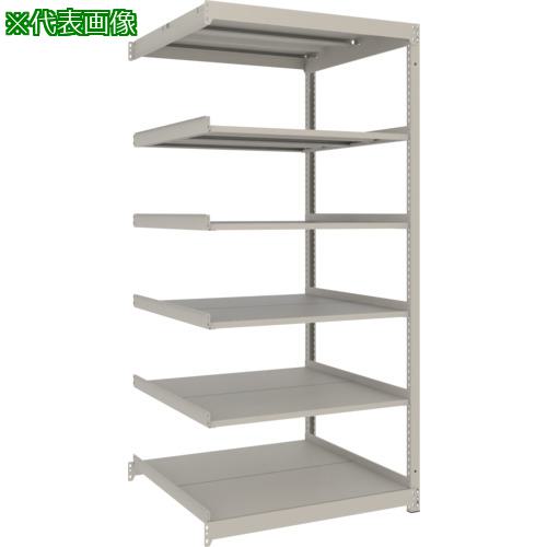 ■TRUSCO スチールラック 薄板ラック(棚板分割タイプ、耐荷重100Kg)1200×595×H1800 6段連結 ネオグレー〔品番:UL6466B〕【6625028:0】[店頭受取不可]