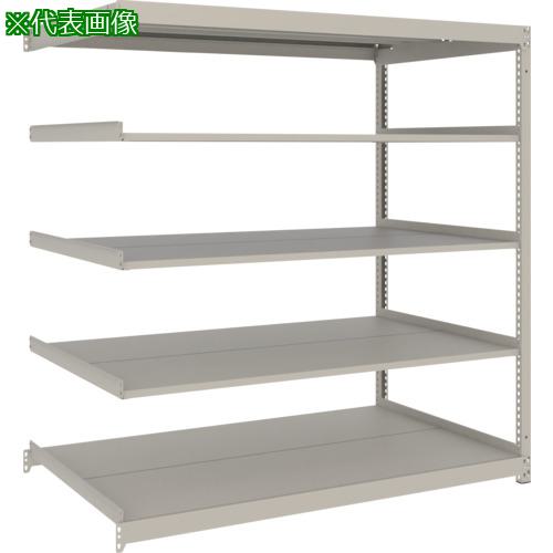 ■TRUSCO スチールラック 薄板ラック(棚板分割タイプ、耐荷重100Kg)1800×595×H1500 5段連結 ネオグレー〔品番:UL5665B〕【6626560:0】[店頭受取不可]