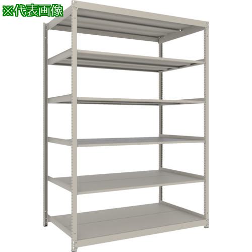 ■TRUSCO スチールラック 薄板ラック(棚板分割タイプ、耐荷重100Kg)1500×595×H2100 6段単体 ネオグレー〔品番:UL7566〕【6626576:0】[店頭受取不可]
