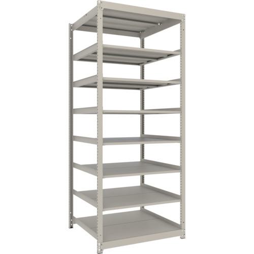 ■TRUSCO スチールラック 薄板ラック(棚板分割タイプ、耐荷重100Kg)900×875×H2100 8段単体 ネオグレー〔品番:UL7398〕【6626580:0】[店頭受取不可]