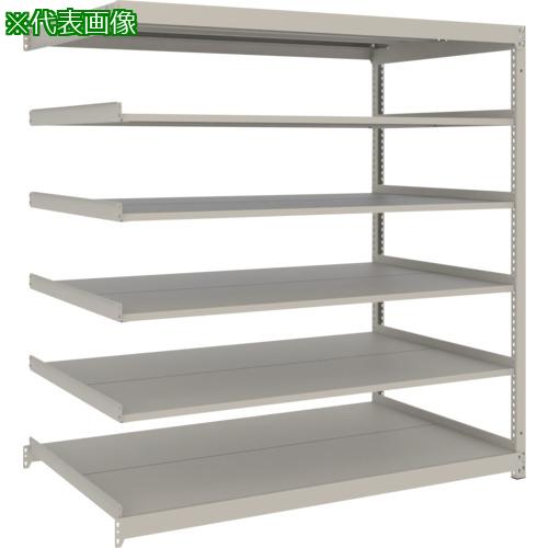 ■TRUSCO スチールラック 薄板ラック(棚板分割タイプ、耐荷重100Kg)1800×875×H1500 6段連結 ネオグレー〔品番:UL5696B〕【6626587:0】[店頭受取不可]