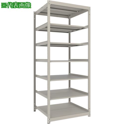 ■TRUSCO スチールラック 薄板ラック(棚板分割タイプ、耐荷重100Kg)900×875×H2400 7段単体 ネオグレー〔品番:UL8397〕【6626588:0】[店頭受取不可]