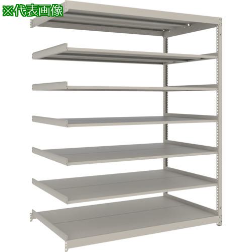 ■TRUSCO スチールラック 薄板ラック(棚板分割タイプ、耐荷重100Kg)1500×595×H1800 7段連結 ネオグレー〔品番:UL6567B〕【6626626:0】[店頭受取不可]