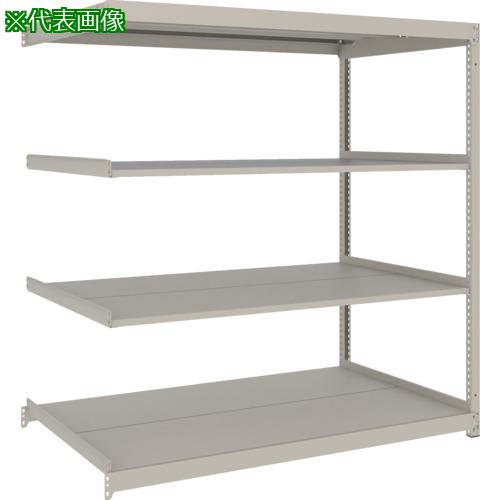 ■TRUSCO スチールラック 薄板ラック(棚板分割タイプ、耐荷重100Kg)1500×595×H1500 4段連結 ネオグレー〔品番:UL5564B〕【6626649:0】[店頭受取不可]