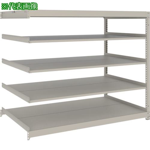 ■TRUSCO スチールラック 薄板ラック(棚板分割タイプ、耐荷重100Kg)1500×595×H1200 5段連結 ネオグレー〔品番:UL4565B〕【6629786:0】[店頭受取不可]
