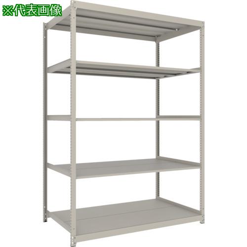 ■TRUSCO スチールラック 薄板ラック(棚板分割タイプ、耐荷重100Kg)1800×595×H2100 5段単体 ネオグレー〔品番:UL7665〕【6629802:0】[店頭受取不可]