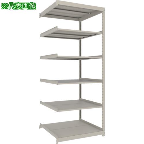 ■TRUSCO スチールラック 薄型ラック(棚板分割タイプ、耐荷重100Kg)1200×595×H2100 6段連結 ネオグレー〔品番:UL7466B〕【6631352:0】[店頭受取不可]