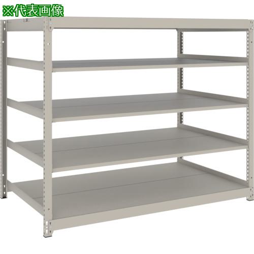 ■TRUSCO スチールラック 薄板ラック(棚板分割タイプ、耐荷重100Kg)1800×595×H1200 5段単体 ネオグレー〔品番:UL4665〕【6631357:0】[店頭受取不可]