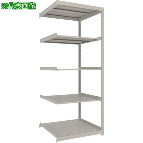 ■TRUSCO スチールラック 薄板ラック(棚板分割タイプ、耐荷重100Kg)900×595×H2100 5段連結 ネオグレー〔品番:UL7365B〕【6631384:0】[店頭受取不可]