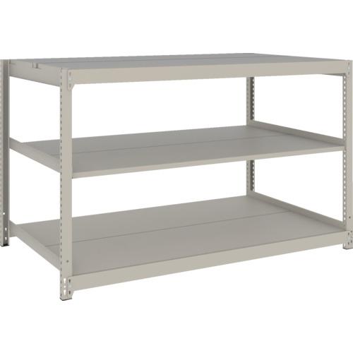 ■TRUSCO スチールラック 薄板ラック(棚板分割タイプ、耐荷重100Kg)1500×875×H900 3段単体 ネオグレー〔品番:UL3593〕【6631390:0】[店頭受取不可]