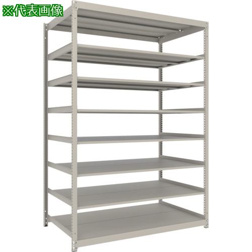 ■TRUSCO スチールラック 薄板ラック(棚板分割タイプ、耐荷重100Kg)1800×595×H2400 8段単体 ネオグレー〔品番:UL8668〕【6631397:0】[店頭受取不可]