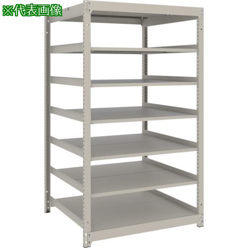 ■TRUSCO スチールラック 薄板ラック(棚板分割タイプ、耐荷重100Kg)1200×875×H1500 7段単体 ネオグレー〔品番:UL5497〕【6632910:0】[店頭受取不可]