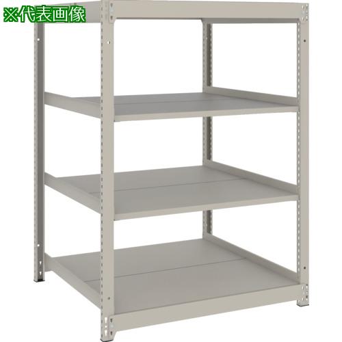 ■TRUSCO スチールラック 薄板ラック(棚板分割タイプ、耐荷重100Kg)1200×875×H1200 4段単体 ネオグレー〔品番:UL4494〕【6632964:0】[店頭受取不可] 25,214円