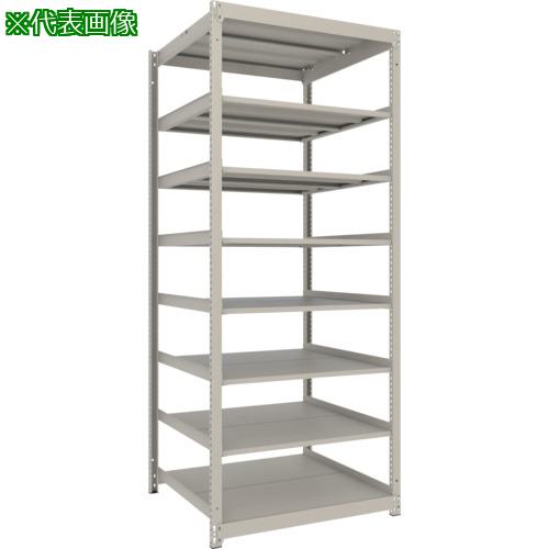 ■TRUSCO スチールラック 薄板ラック(棚板分割タイプ、耐荷重100Kg)1200×595×H2100 8段単体 ネオグレー〔品番:UL7468〕【6632984:0】[店頭受取不可]