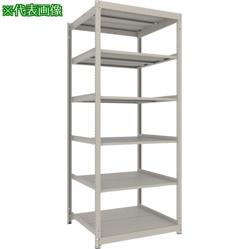 ■TRUSCO スチールラック 薄板ラック(棚板分割タイプ、耐荷重100Kg)900×595×H2400 6段単体 ネオグレー〔品番:UL8366〕【6634458:0】[店頭受取不可]