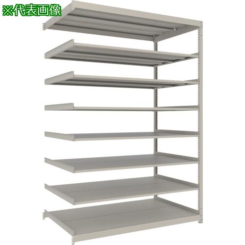 ■TRUSCO スチールラック 薄板ラック(棚板分割タイプ、耐荷重100Kg)1500×595×H2100 8段連結 ネオグレー〔品番:UL7568B〕【6634487:0】[店頭受取不可]