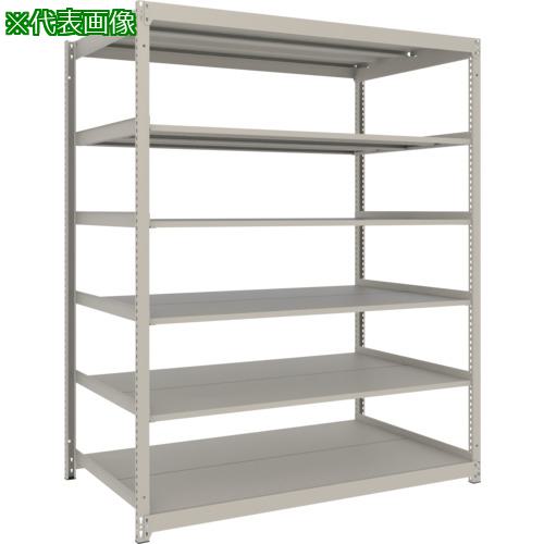 ■TRUSCO スチールラック 薄板ラック(棚板分割タイプ、耐荷重100Kg)1500×595×H1800 6段単体 ネオグレー〔品番:UL6566〕【6634499:0】[店頭受取不可]
