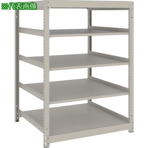 ■TRUSCO スチールラック 薄板ラック(棚板分割タイプ、耐荷重100Kg)900×595×H1200 5段単体 ネオグレー〔品番:UL4365〕【6634507:0】[店頭受取不可]