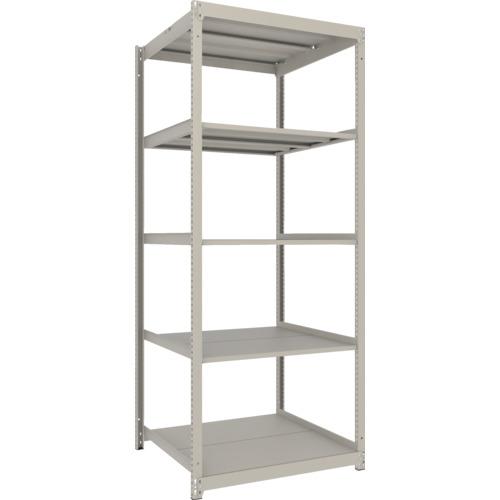 ■TRUSCO スチールラック 薄板ラック(棚板分割タイプ、耐荷重100Kg)900×875×H2100 5段単体 ネオグレー〔品番:UL7395〕【6634538:0】[店頭受取不可]