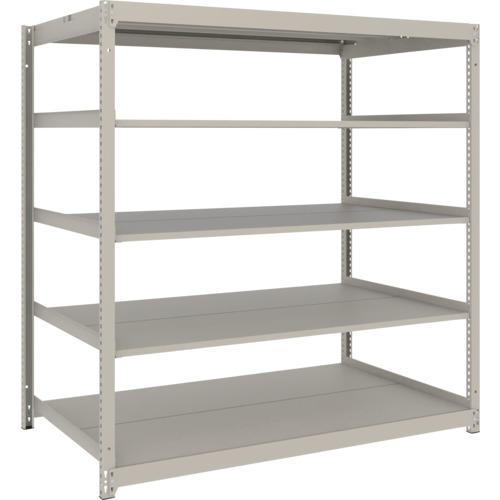 ■TRUSCO スチールラック 薄板ラック(棚板分割タイプ、耐荷重100Kg)1500×875×H1500 5段単体 ネオグレー〔品番:UL5595〕【6636054:0】[店頭受取不可]