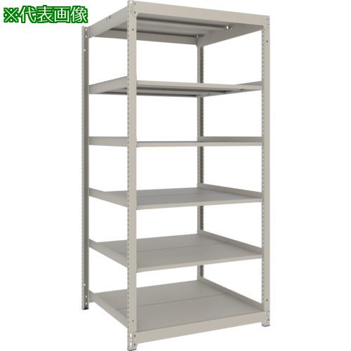 ■TRUSCO スチールラック 薄板ラック(棚板分割タイプ、耐荷重100Kg)1200×875×H1800 6段単体 ネオグレー〔品番:UL6496〕【6636100:0】[店頭受取不可]