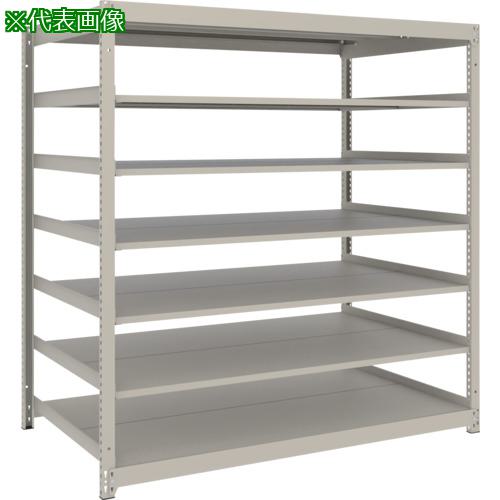 ■TRUSCO スチールラック 薄板ラック(棚板分割タイプ、耐荷重100Kg)1800×875×H1500 7段単体 ネオグレー〔品番:UL5697〕【6636103:0】[店頭受取不可]