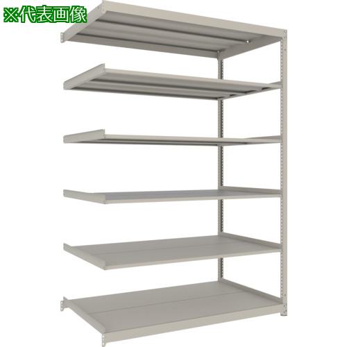 ■TRUSCO スチールラック 薄板ラック(棚板分割タイプ、耐荷重100Kg)1800×595×H2100 6段連結 ネオグレー〔品番:UL7666B〕【6636113:0】[店頭受取不可]