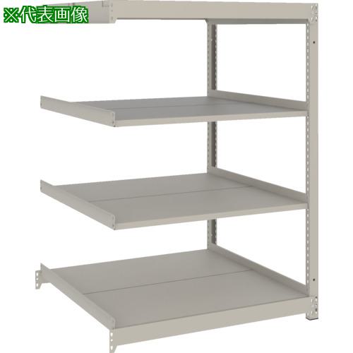 ■TRUSCO スチールラック 薄板ラック(棚板分割タイプ、耐荷重100Kg)1200×595×H1200 4段連結 ネオグレー〔品番:UL4464B〕【6636147:0】[店頭受取不可]