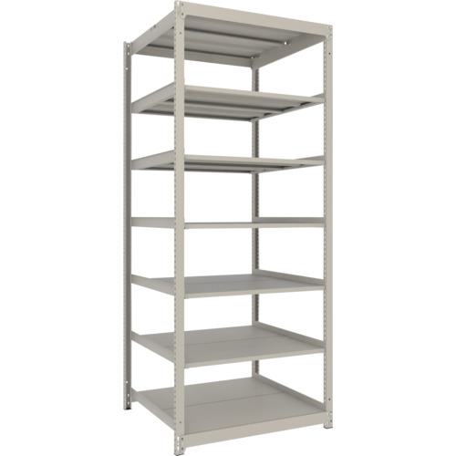 ■TRUSCO スチールラック 薄板ラック(棚板分割タイプ、耐荷重100Kg)900×875×H2100 7段単体 ネオグレー〔品番:UL7397〕【6637622:0】[店頭受取不可]