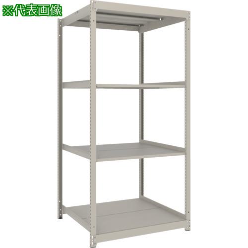 ■TRUSCO スチールラック 薄板ラック(棚板分割タイプ、耐荷重100Kg)900×595×H1800 4段単体 ネオグレー〔品番:UL6364〕【6637627:0】[店頭受取不可]
