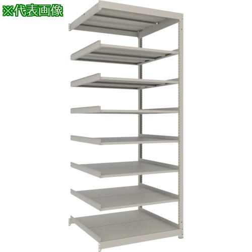 ■TRUSCO スチールラック 薄板ラック(棚板分割タイプ、耐荷重100Kg)900×595×H2400 8段連結 ネオグレー〔品番:UL8368B〕【6637700:0】[店頭受取不可]