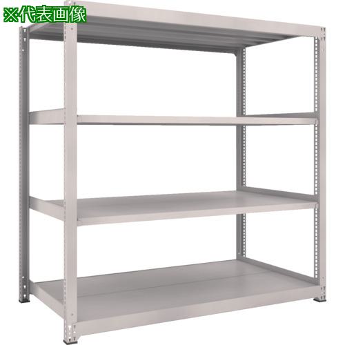 ■TRUSCO スチールラック M3型中量棚 900×1121×H2100 4段 単体 ネオグレー〔品番:M373124〕【6734104:0】[店頭受取不可]