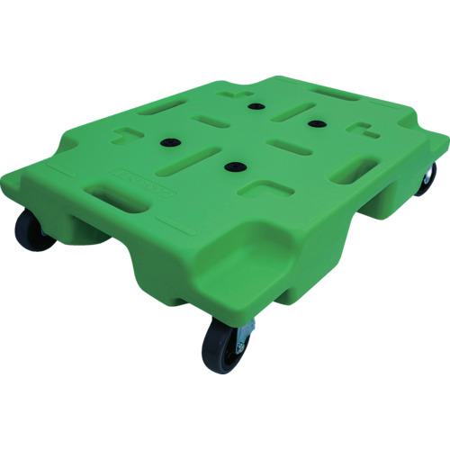 ■エクソム スタッキング式平台車 カサネル 4560F(グリーン) 600×450〔品番:4560FGN〕【6747175:0】[店頭受取不可]