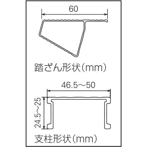 ■ハセガワ 脚部伸縮式アルミ専用脚立 ワンタッチバー RYR型 8段(10905)〔品番:RYR24A〕【6789629:0】[店頭受取不可]_2