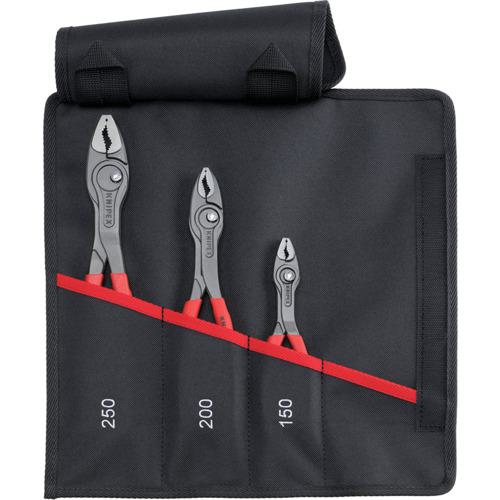 ■KNIPEX ツイングリップ3点セット(150、200、250mm)プラスチックハンドル〔品番:001961V01〕【6791525:0】[店頭受取不可]