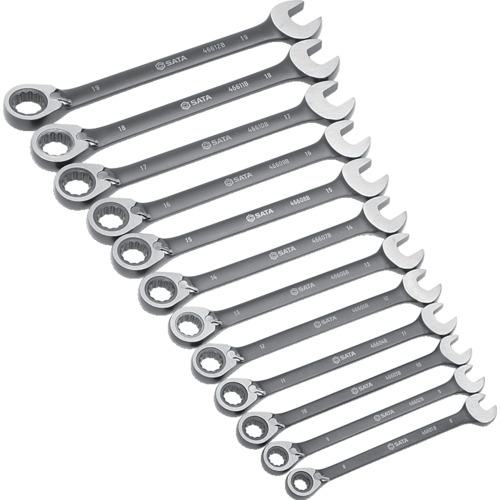 ■SATA 切替式コンビネーションラチェットレンチセット 黒[12点]〔品番:ST08044B〕【6793451:0】[店頭受取不可]_2