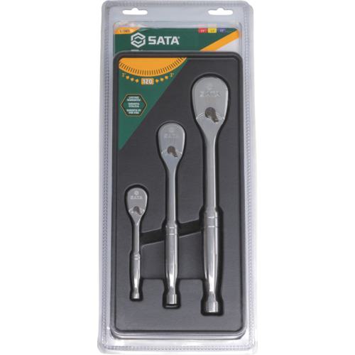■SATA ラチェットハンドル3点セット 120XP 差込角12.7mm差込角9.5mm差込角6.35mm〔品番:ST13975〕【6793488:0】[店頭受取不可]