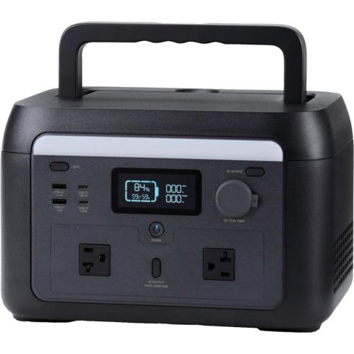 ■ELECOM ポータブル電源 512Wh AC定格出力600W AC×2 ブラック〔品番:DEPS500PBK〕【6795234:0】[店頭受取不可]