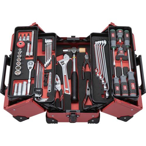 ■KTC 工具セット(両開きメタルケースタイプ)[56点]〔品番:SK3562WZR〕【6829003:0】[店頭受取不可]