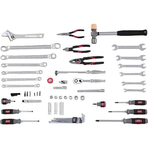 ■KTC 工具セット(薄型収納メタルケースタイプ)[56点]〔品番:SK3561SS〕【6831901:0】[店頭受取不可]_1
