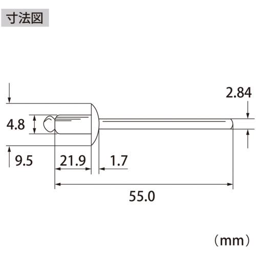 ■エビ ブラインドリベット(ステンレス/ステンレス製) 6-10(500本入) 箱入〔品番:NST610A〕【6832548:0】[店頭受取不可]_5