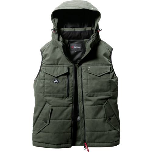 ■【在庫限り】BURTLE 防寒ベスト 5054-14-L ミルスグリーン〔品番:505414L〕【6854418:0】[店頭受取不可]