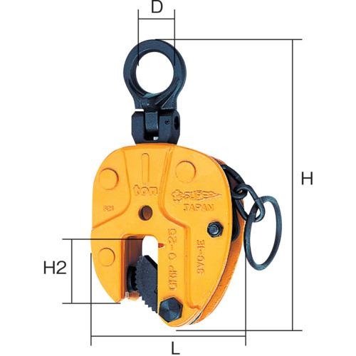■スーパー タテ吊クランプ ロックハンドル式 自在シャックルタイプ 基本使用荷重2t〔品番:SVC2ERF〕【6892807:0】[店頭受取不可]_1