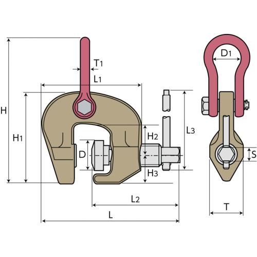 ■スーパー スクリューカムクランプ(万能型)容量:1.0ton クランプ範囲:50~100mm(RFIDチップ搭載/S・M・A・Я・T管理アプリ対応)〔品番:SCC1WRF〕【6899700:0】[店頭受取不可]_1