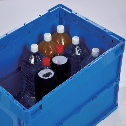 □TRUSCO オリコン 折りたたみコンテナ60L ダークブルー〔品番