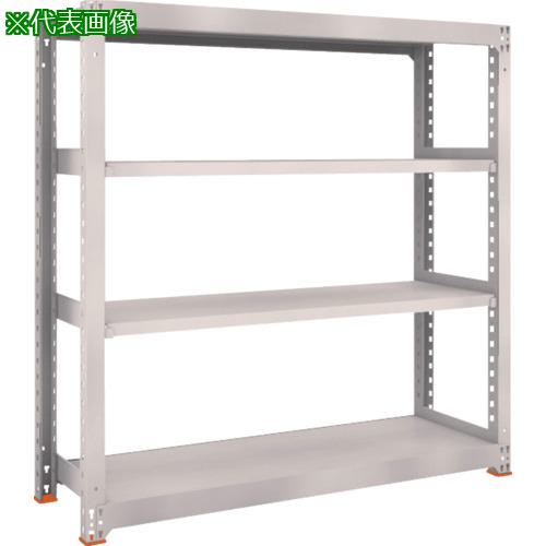 ■TRUSCO スチールラック M5型中量棚 1500×471×H1500 4段 単体 免震樹脂ベース付 ネオグレー ネオグレー〔品番:M55554SFC〕【6917475:0】[店頭受取不可]