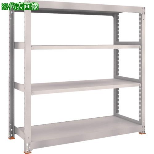 ■TRUSCO スチールラック M5型中量棚 1500X571XH2400 4段 単体 免震樹脂ベース付 ネオグレー ネオグレー〔品番:M58564SFC〕【6924835:0】[店頭受取不可]