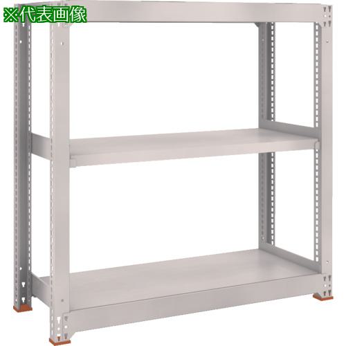 ■TRUSCO スチールラック M5型中量棚 1500X721XH1500 3段 単体 免震樹脂ベース付 ネオグレー ネオグレー〔品番:M55573SFC〕【6930674:0】[店頭受取不可]