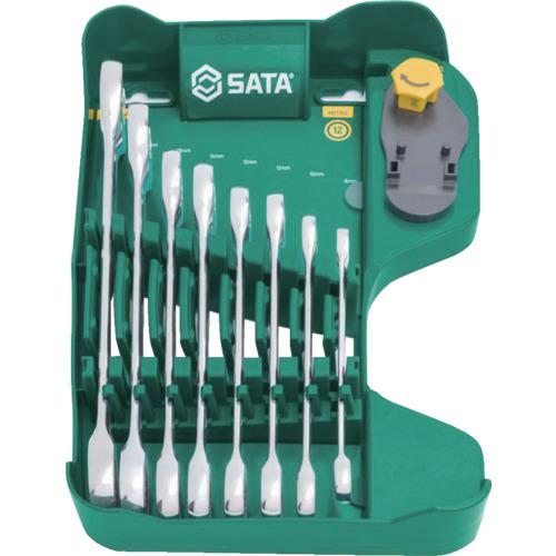 ■SATA コンビネーションラチェットクイックレンチセット(8点)〔品番:08007A〕【6957737:0】[店頭受取不可]_1